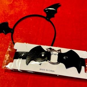 NWT 2 piece set. Bat Headband and Choker